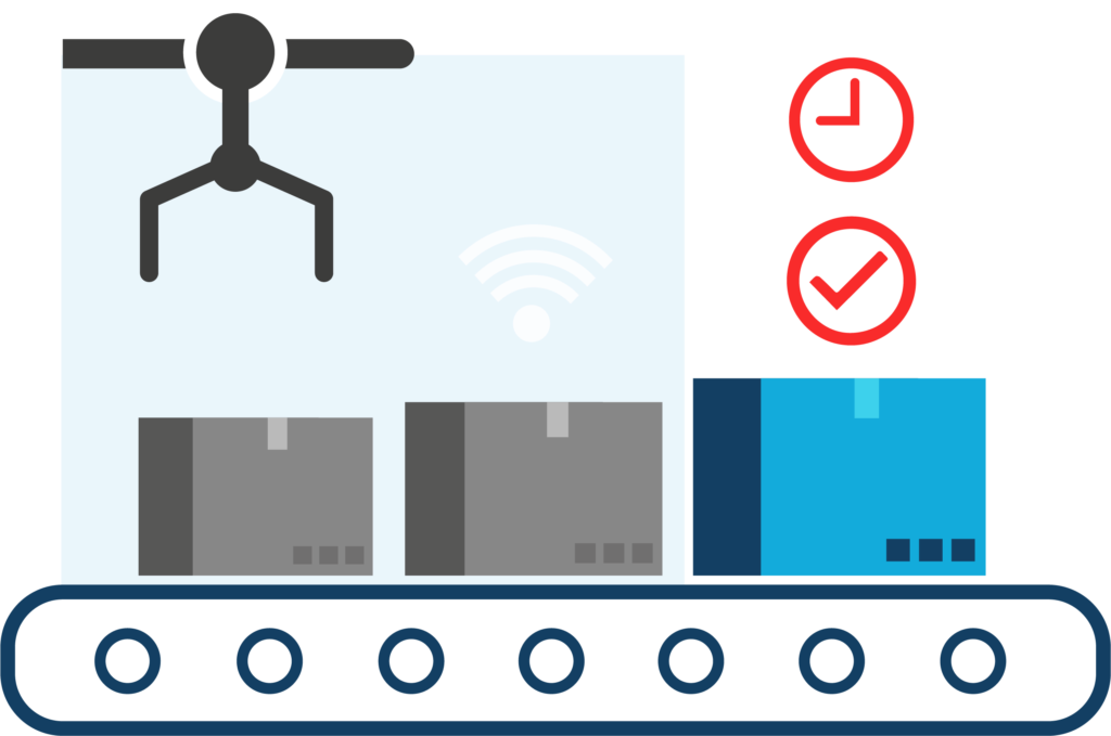 -illustration type d'une ligne de production industrielle de packaging, qui fait reference à l'ingenierie méthodes et production industrielle. -typical illustration of an industrial packaging production line, which refers to process and industrial production engineering.
